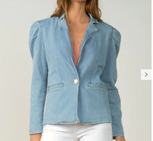 Load image into Gallery viewer, Elan - Puff Slv Denim Jacket  Final Sale Item!