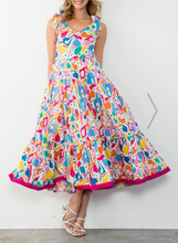 Load image into Gallery viewer, THML Clothing - Tie Strap Multi Color Tiered Dress FINAL SALE ITEM