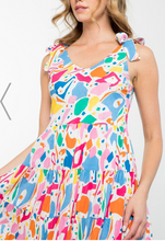 Load image into Gallery viewer, THML Clothing - Tie Strap Multi Color Tiered Dress FINAL SALE ITEM