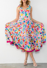 Load image into Gallery viewer, THML Clothing - Tie Strap Multi Color Tiered Dress FINAL SALE ITEM