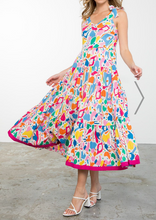 Load image into Gallery viewer, THML Clothing - Tie Strap Multi Color Tiered Dress FINAL SALE ITEM