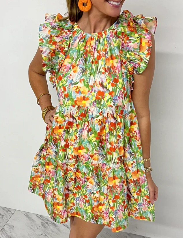 THML Clothing - Garden Dress FINAL SALE ITEM M / Garden / Polyester