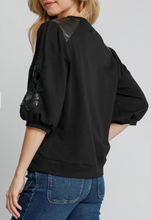 Load image into Gallery viewer, Umgee - French Terry Lace Top Final Sale Item