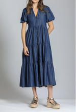 Load image into Gallery viewer, AP.NY - Long Tiered Dress With Puff Sleeve