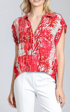 Load image into Gallery viewer, AP.NY - Printed Wrap Blouse With Tabbed Cuffs