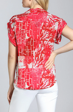 Load image into Gallery viewer, AP.NY - Printed Wrap Blouse With Tabbed Cuffs