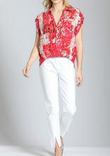 Load image into Gallery viewer, AP.NY - Printed Wrap Blouse With Tabbed Cuffs