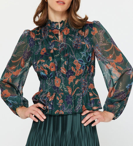 Current Air- Long Sleeve Key-hole Neck Shirt