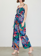 Load image into Gallery viewer, Skies Are Blue- Ula Tropical Print Smocked Jumpsuit