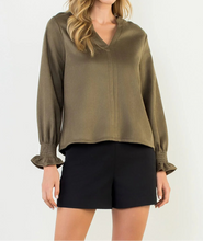 Load image into Gallery viewer, THML Clothing - Long sleeve sueve v neck top