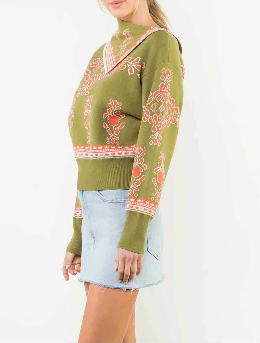 THML Clothing - Long sleeve print sweater