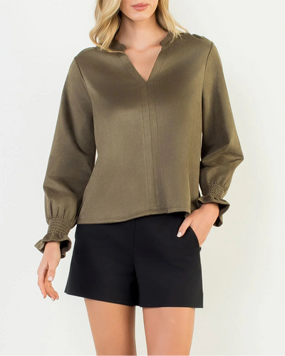 THML Clothing - Long sleeve sueve v neck top