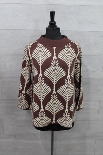 Umgee Clothing- Abstract Print Pullover Sweater