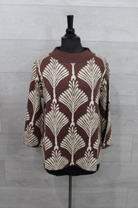 Umgee Clothing- Abstract Print Pullover Sweater