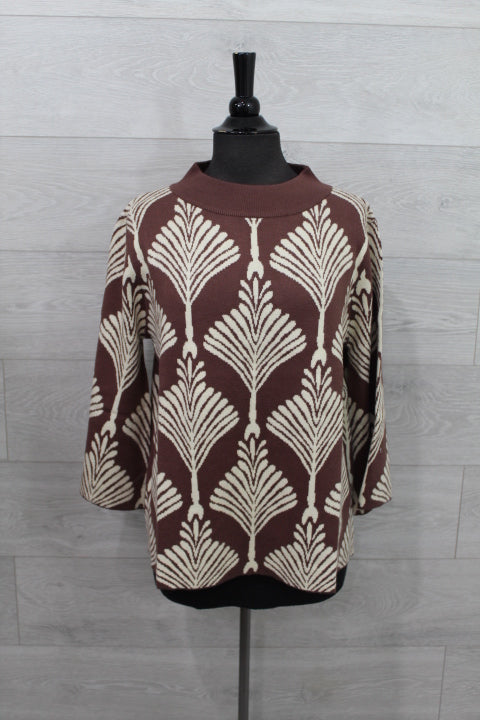 Umgee Clothing- Abstract Print Pullover Sweater