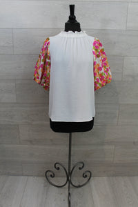 THML Clothing - Puff Sleeve print top Final Sale ITEM!