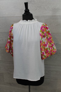 THML Clothing - Puff Sleeve print top Final Sale ITEM!
