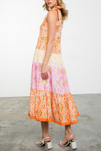 Load image into Gallery viewer, THML Clothing - Tie Strap Tiered Printed Dress