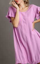 Load image into Gallery viewer, Umgee - Linen Blend A- Line Ruffled Short Dress Final Sale Item