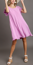 Load image into Gallery viewer, Umgee - Linen Blend A- Line Ruffled Short Dress Final Sale Item