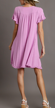 Load image into Gallery viewer, Umgee - Linen Blend A- Line Ruffled Short Dress Final Sale Item