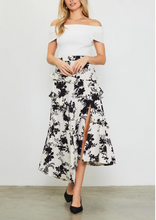 Load image into Gallery viewer, Skies Are Blue- Jacquard Ruffle Midi Skirt