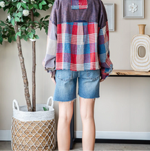 Load image into Gallery viewer, Oli &amp; Hali - WASHED PLAID MIX SHIRT TOP