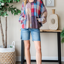 Load image into Gallery viewer, Oli &amp; Hali - WASHED PLAID MIX SHIRT TOP