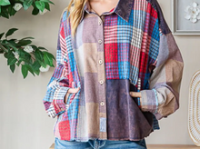 Load image into Gallery viewer, Oli &amp; Hali - WASHED PLAID MIX SHIRT TOP