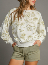 Load image into Gallery viewer, Umgee -Floral Print French Terry Top Final Sale Item