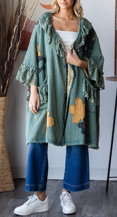 Oli & Hali - WASHED FLORAL PATCHWORK DUSTER