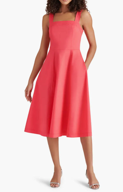 fitted lace wedding dress Dolly Stretch Cotton Dress in Berry Red