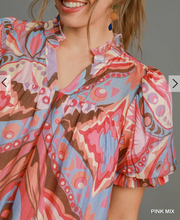 Load image into Gallery viewer, Umgee -Boho Swirl Ruffle Mini Dress