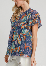 Load image into Gallery viewer, Umgee -Tiered Ruffle Sleeve Blouse
