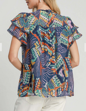 Load image into Gallery viewer, Umgee -Tiered Ruffle Sleeve Blouse