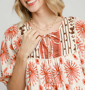 Umgee -Mixed Border Print Dress