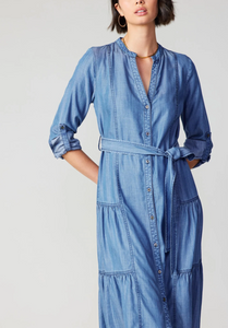 Current Air - Button Down Tiered Midi Dress