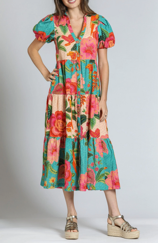 AP.NY - Mixed Print Long Tiered Dress