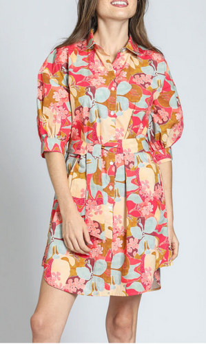 AP.NY - Belted Dress With Puff Sleeves