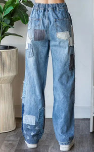 Oli & Hali - Washed Patchwork Detail Jeans