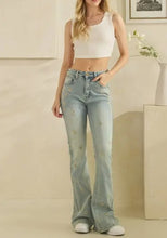 Load image into Gallery viewer, Oli &amp; Hali - Washed Floral Embroidered Denim Pants