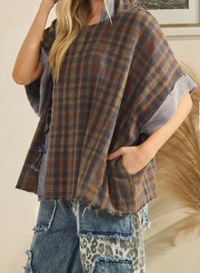 Oli & Hali - WASHED TOGGLE PONCHO JACKET