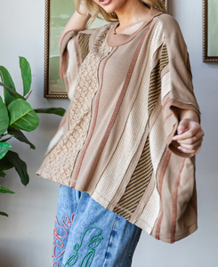 OLI & HALI - WASHED VERTICAL STRIPE TOP