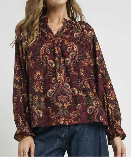 Umgee - Mix Paisley Boho Tunic Top
