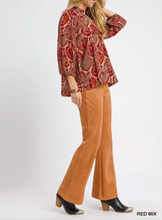 Load image into Gallery viewer, Umgee - Boho Red Mix Paisley Blouse