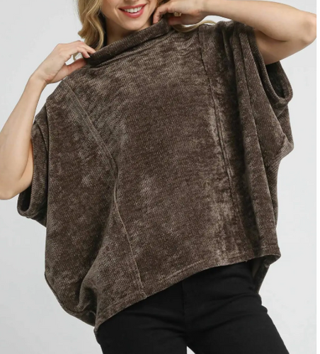 Umgee Clothing- Soft Knit Pullover Poncho Top