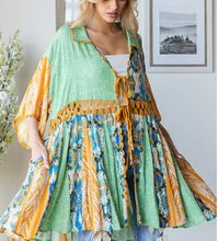 Load image into Gallery viewer, Oli &amp; Hali - PRINTED MIX KIMONO MINI DRESS