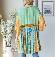 Load image into Gallery viewer, Oli &amp; Hali - PRINTED MIX KIMONO MINI DRESS