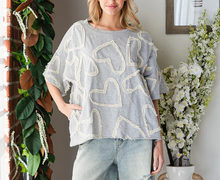 Load image into Gallery viewer, Oli &amp; Hali - ALL OVER HEART PATCHWORK RELAXED CASUAL TOP