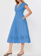 Load image into Gallery viewer, Current Air - V-Neck Flutter Sleeve Midi Dress